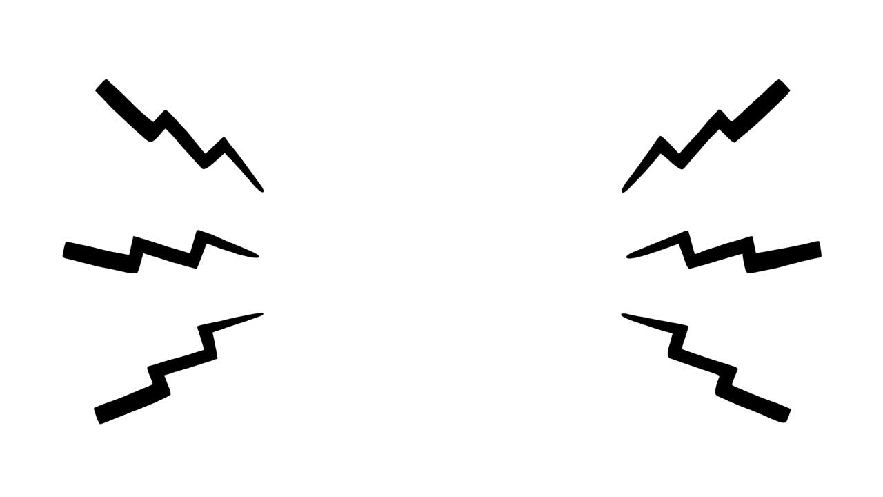 锯齿状的口音线，可循环摆动的手绘动画隔离在一个白色的背景视频下载