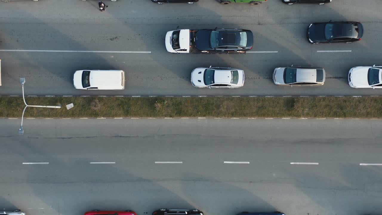 城市道路交通鸟瞰图视频下载