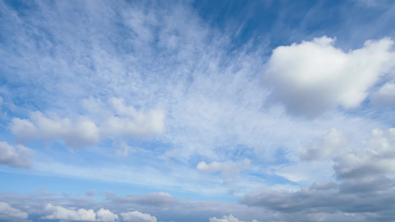 美丽的蓝天与柔软的白云时间为抽象的背景视频下载