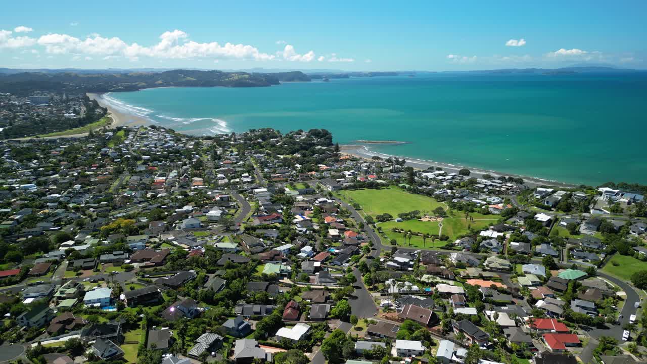 鸟瞰新西兰奥克兰海岸线视频下载