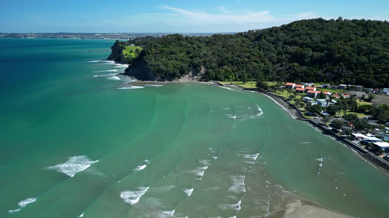 鸟瞰新西兰奥克兰海岸线视频下载