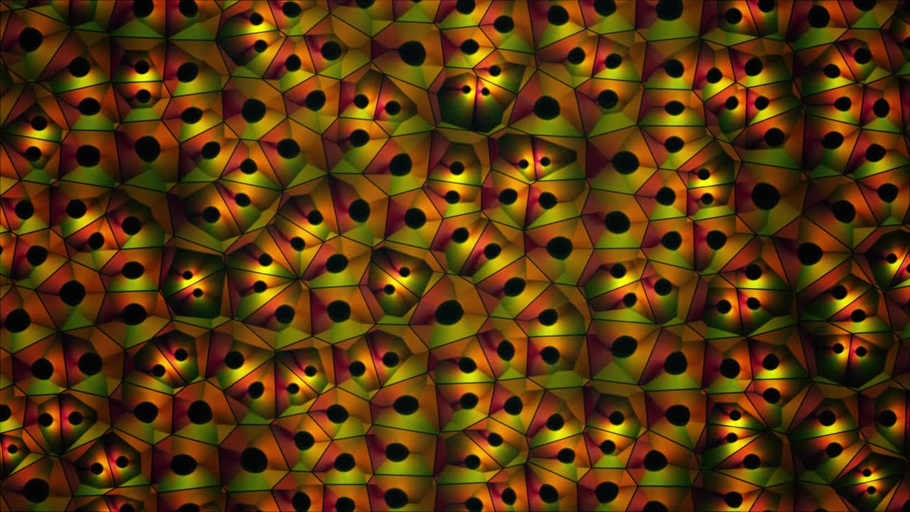 抽象运动背景与绿色和黄色的形状视频素材