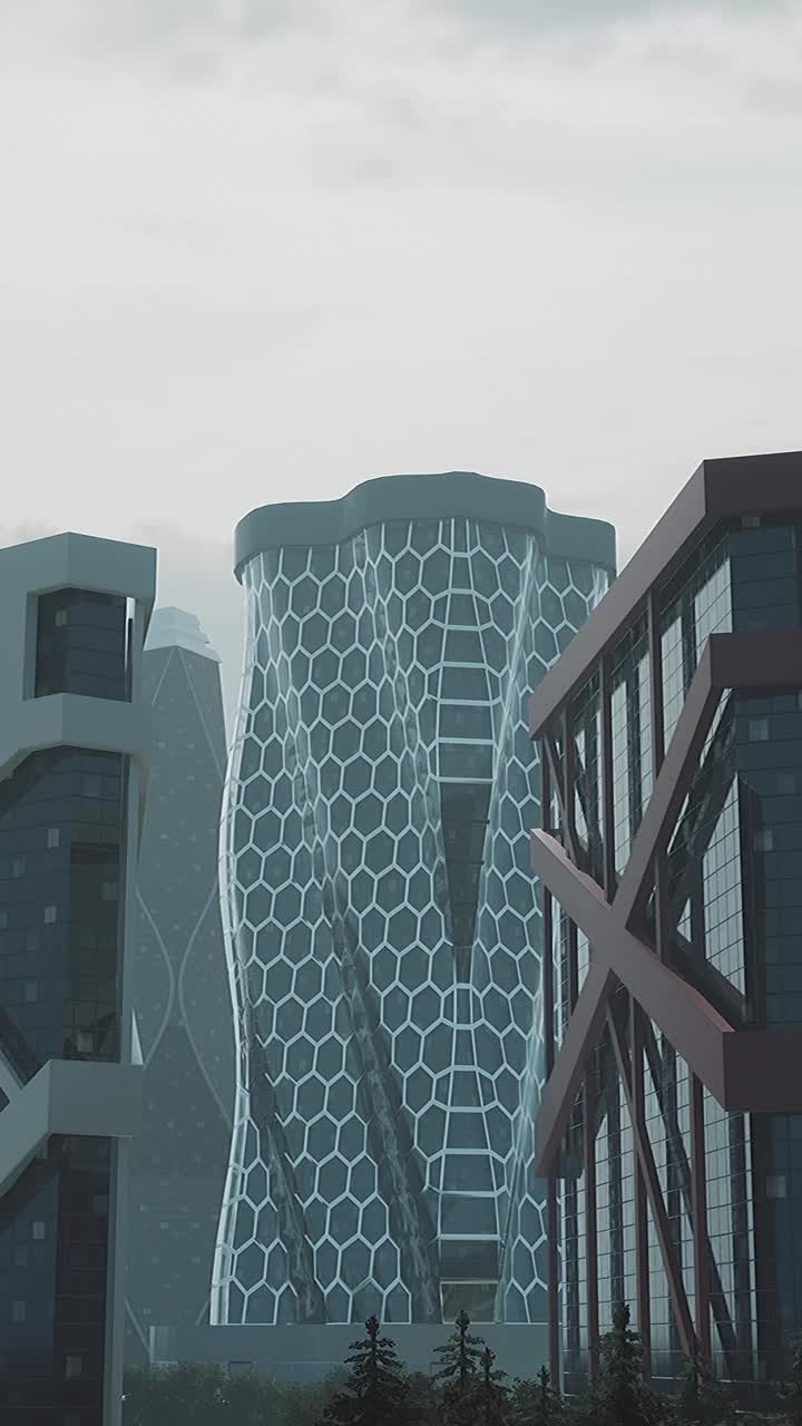 未来城市的高层建筑群视频下载