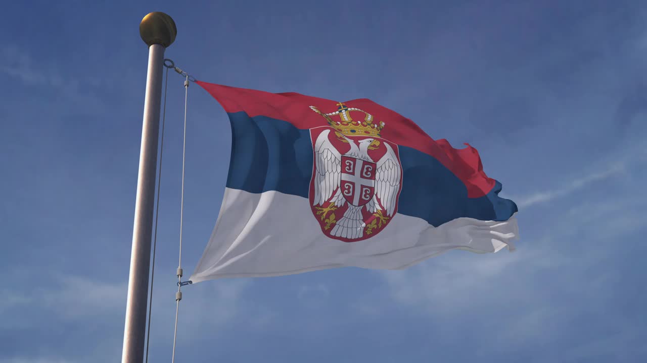 塞尔维亚国旗-可循环视频下载