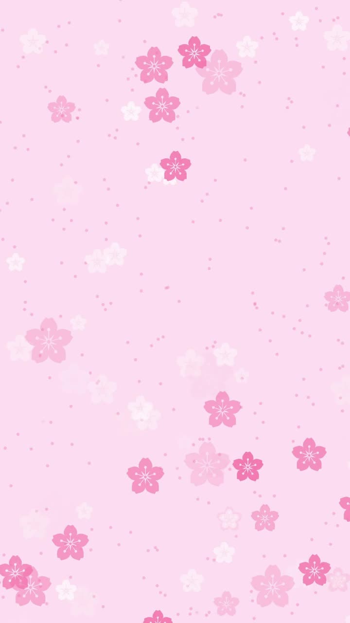 粉红色背景上飘落的樱花视频下载