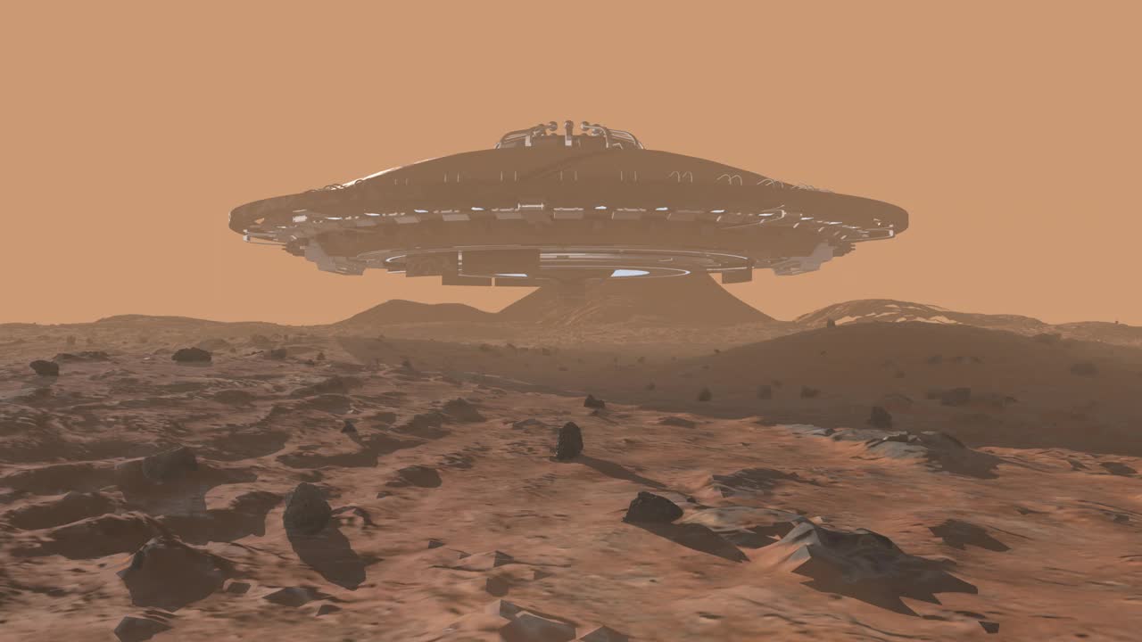 飞碟带着沙涡从火星上空起飞视频下载