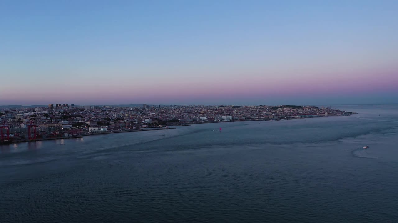 里斯本的天际线。葡萄牙。鸟瞰图视频下载