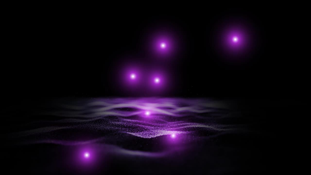 环形艺术深蓝色波浪与紫罗兰色点光运动背景。视频下载