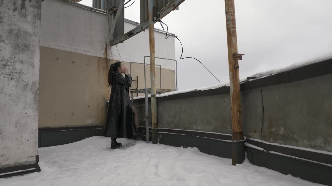 女人雪屋顶视频下载