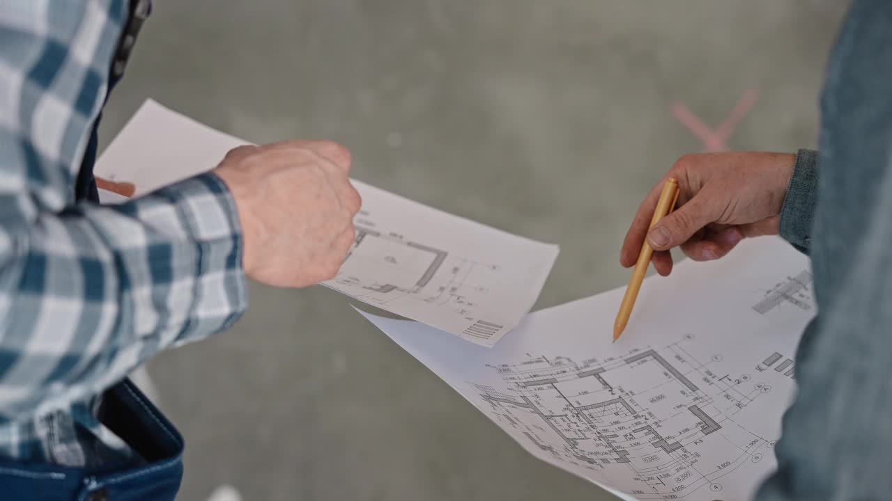 一个男人正在用铅笔在纸上画一幅画视频下载