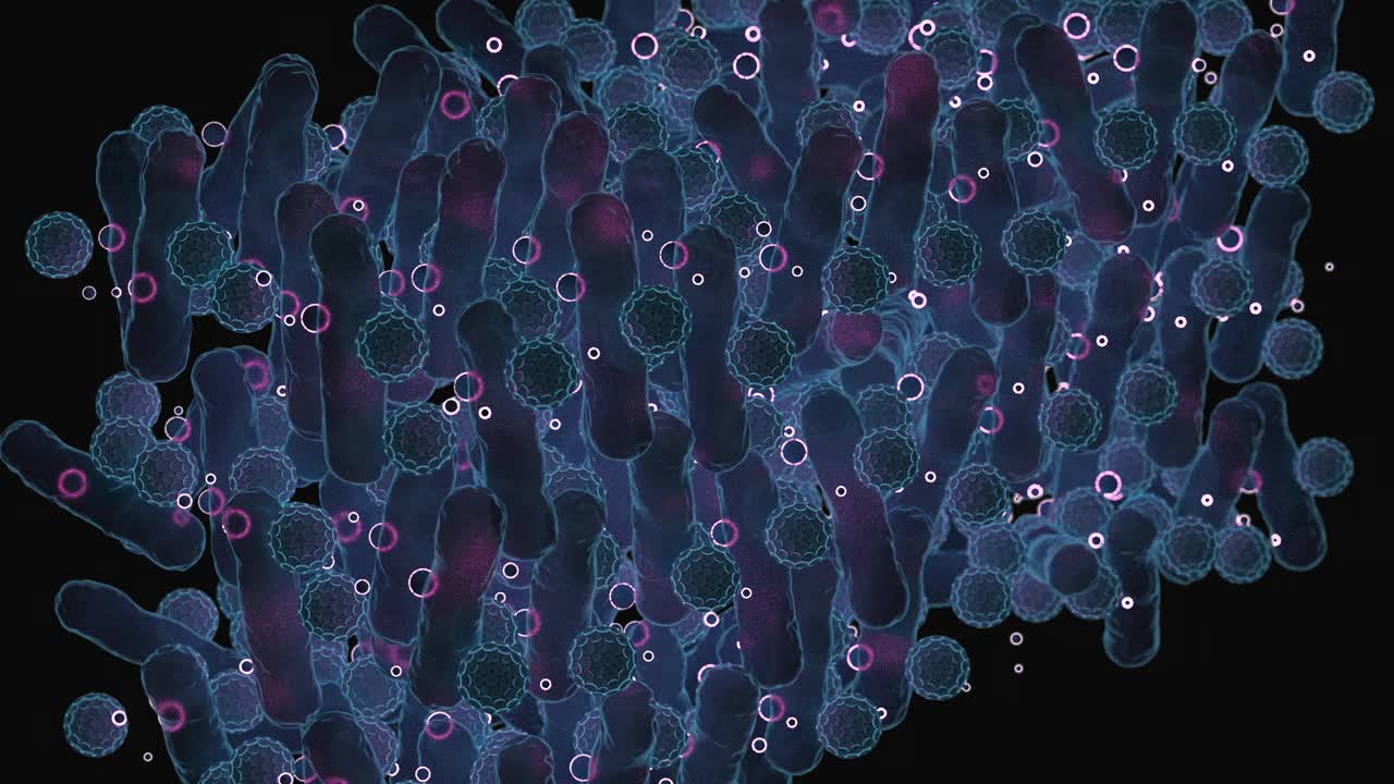 一组抽象的氖细菌。视频下载