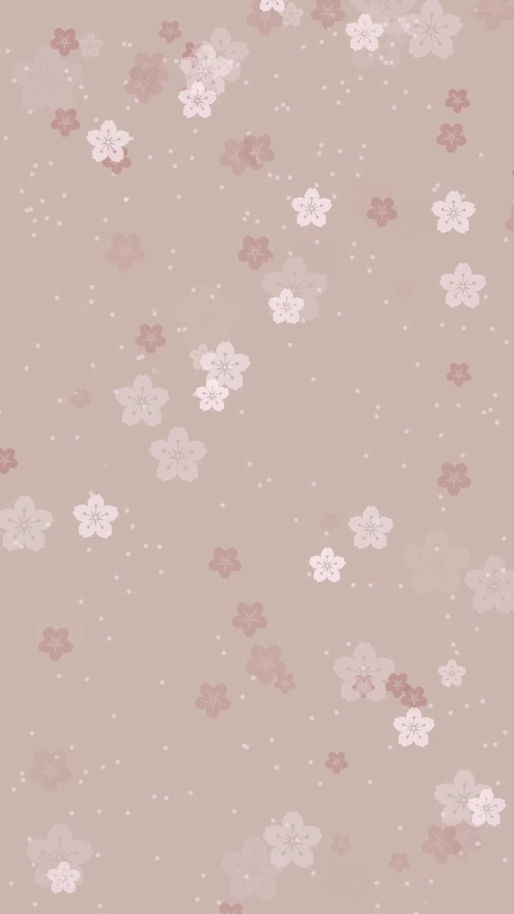 抽象的樱花落在米色的背景视频素材