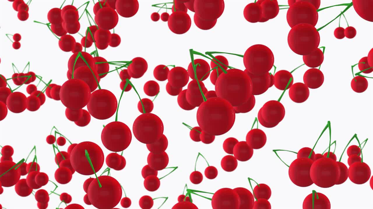 抽象运动背景与樱桃在红色和绿色视频下载