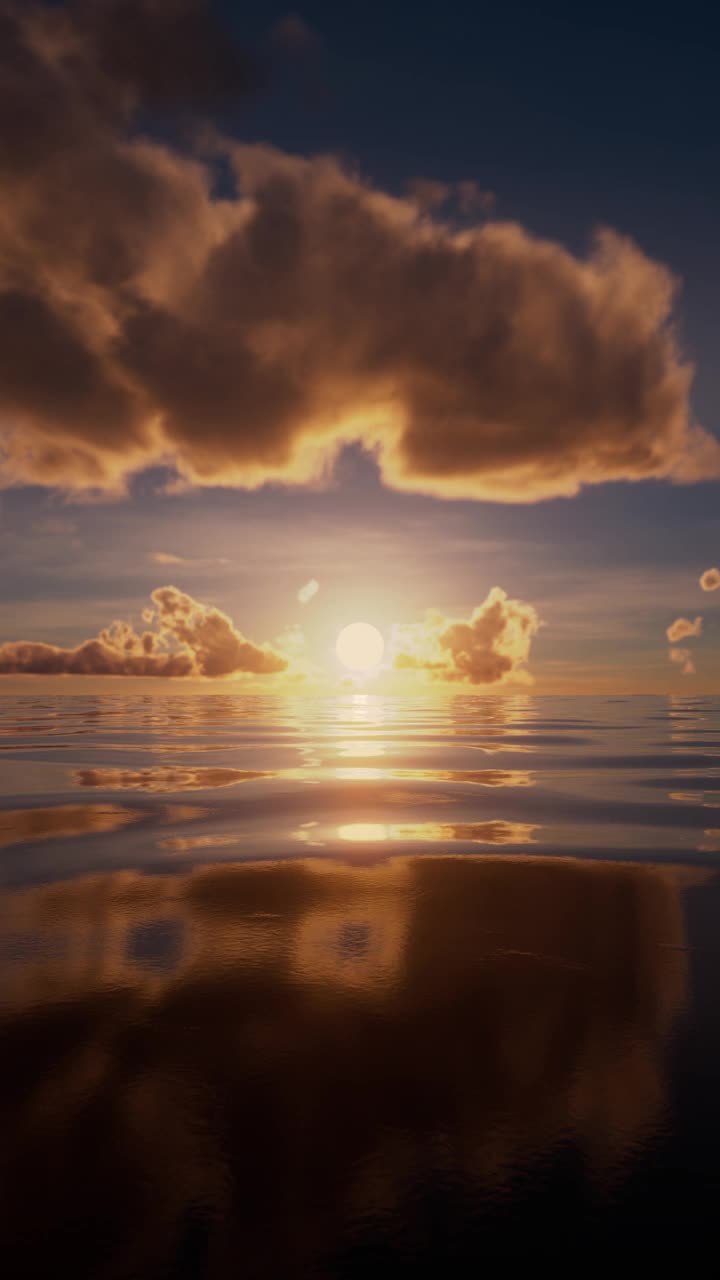 美丽的日出天空开放水域海景海洋循环视频下载