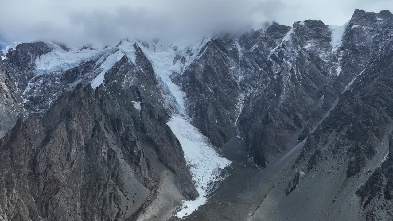 中国西藏冰川景观的航拍画面视频下载
