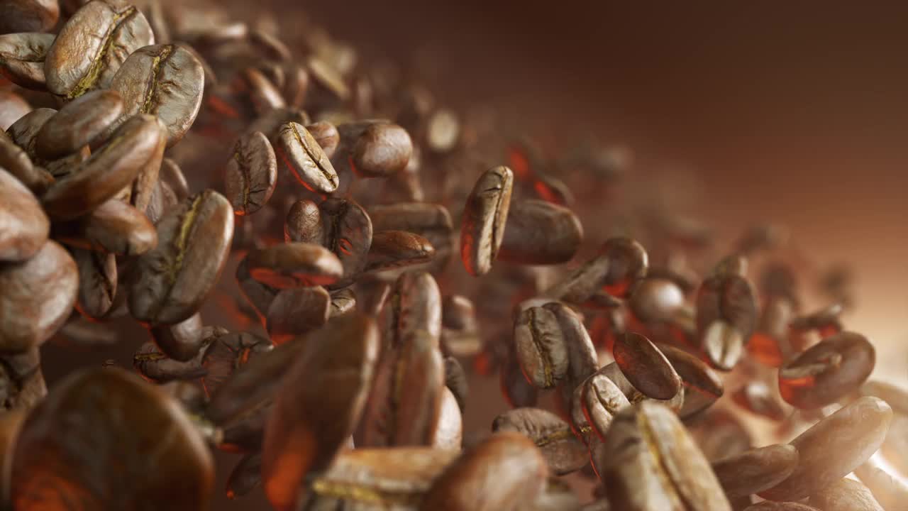 咖啡豆掉落的超级慢动作视频下载