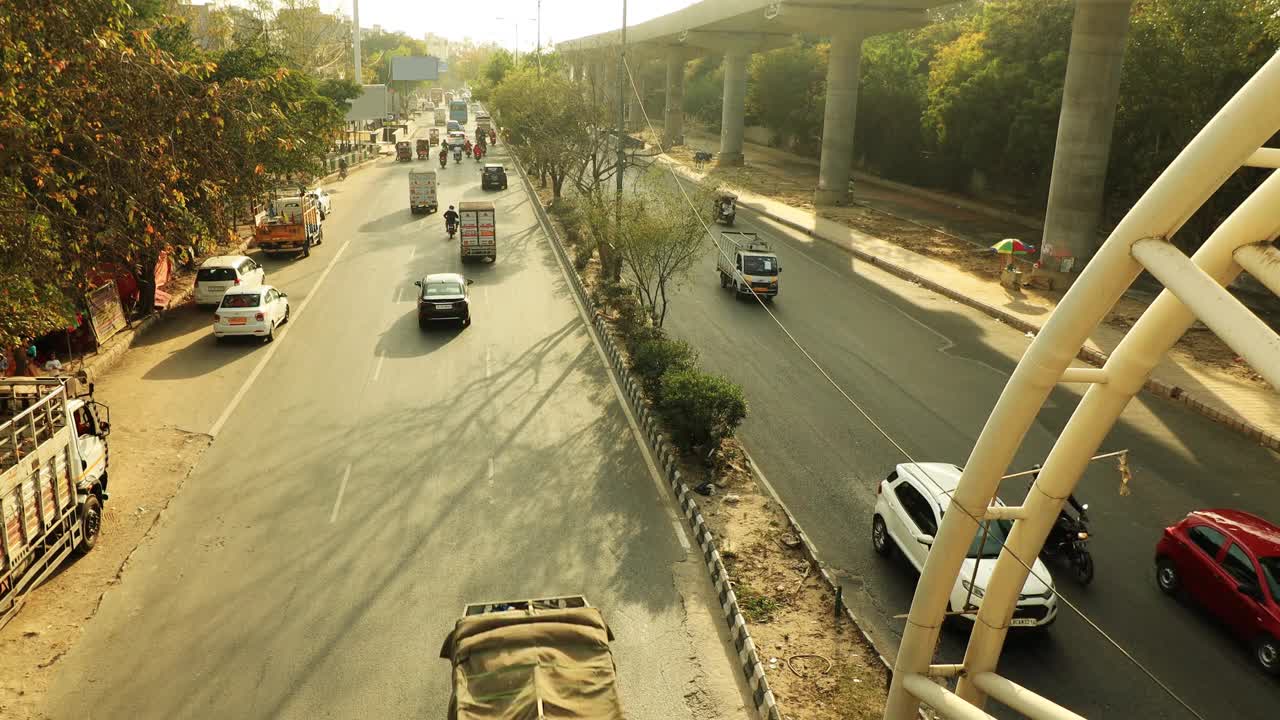 印度德里市的交通延时视频下载
