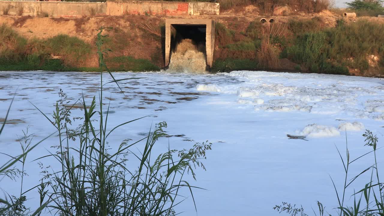 从水处理厂流出的污水视频下载