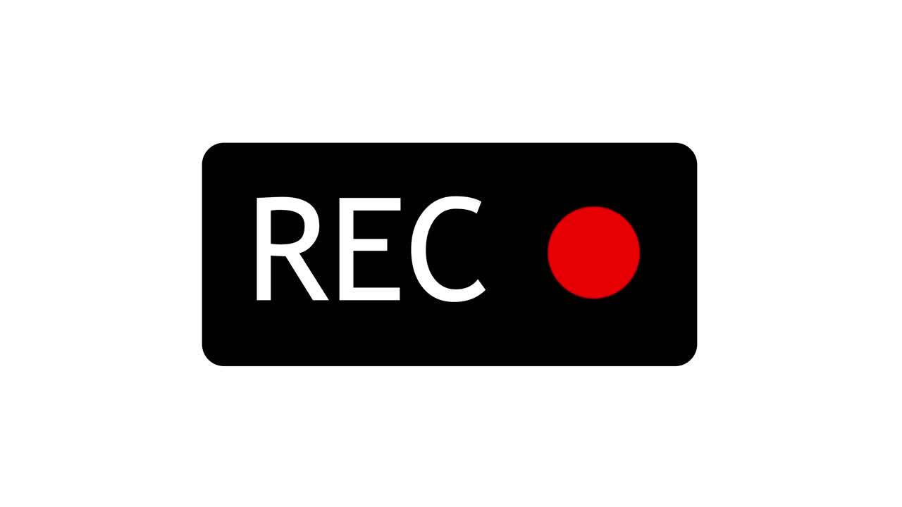 铭文REC和闪烁红圆点隔离在透明背景与alpha通道。无缝循环的动画。视频下载