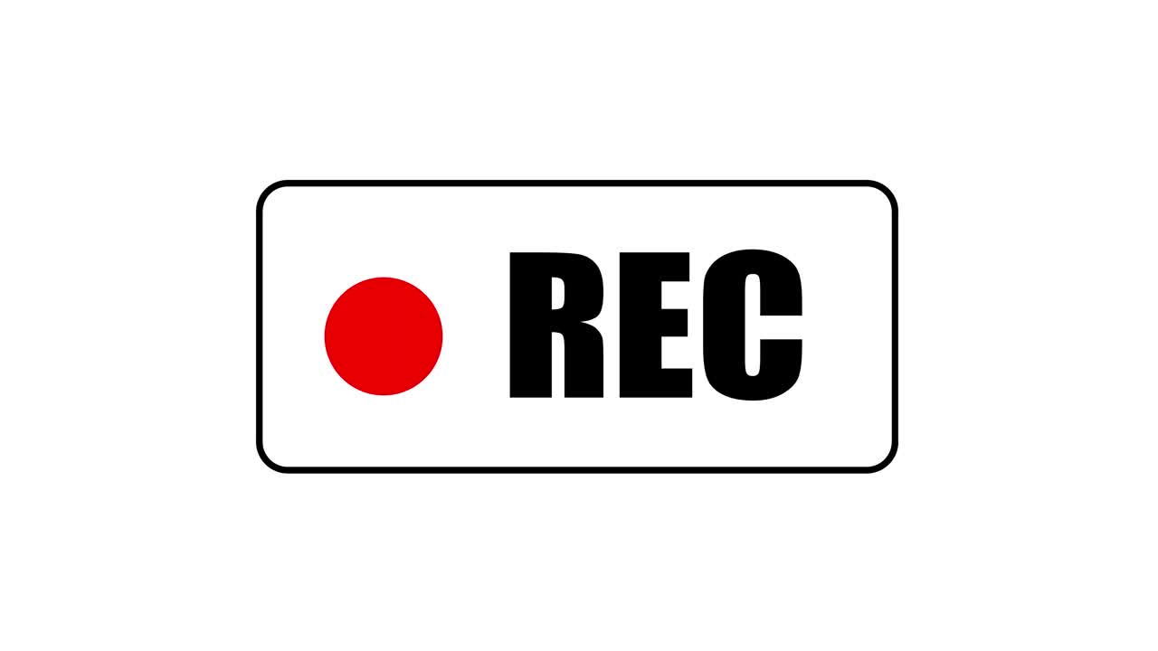 铭文REC和闪烁红圆点隔离在透明背景与alpha通道。无缝循环的动画。视频下载