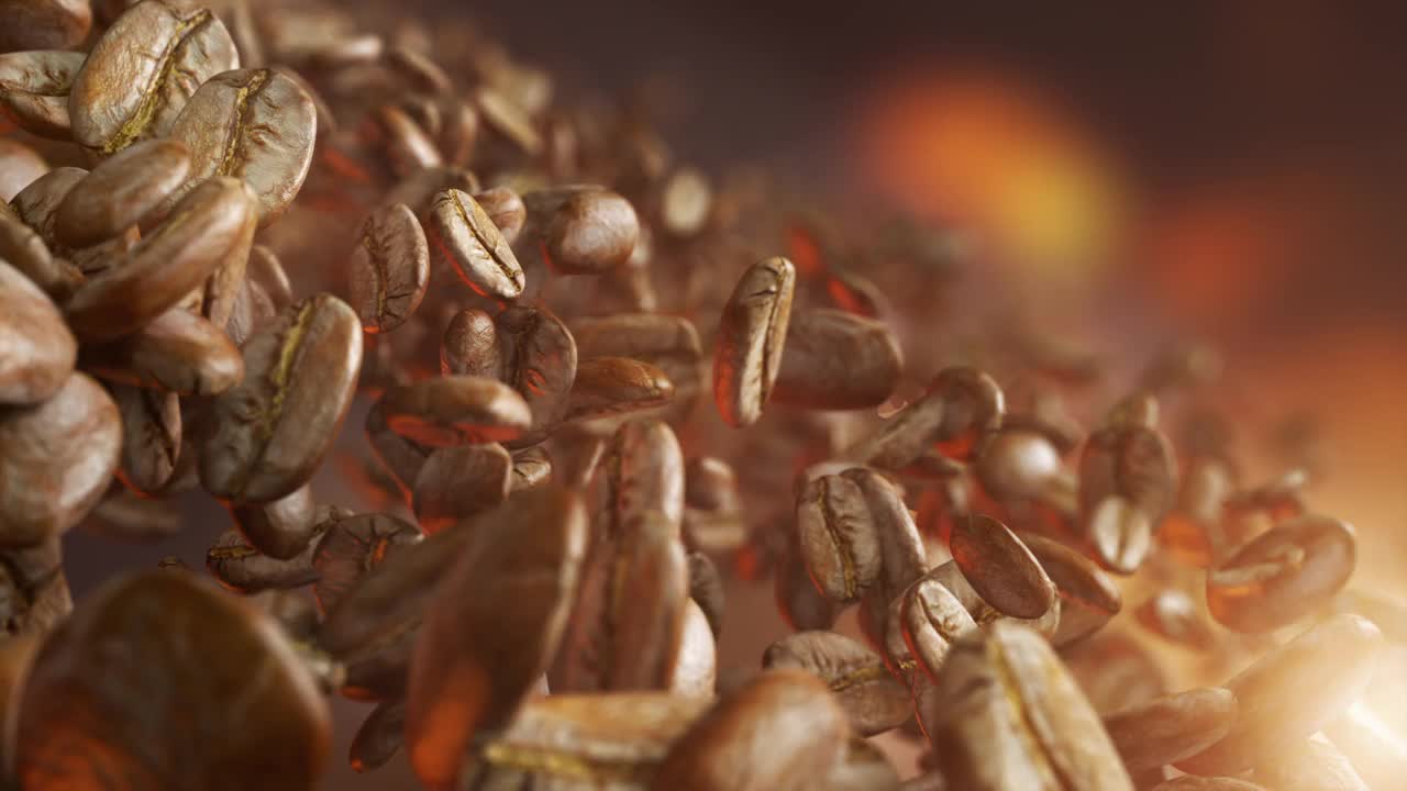 咖啡豆掉落的超级慢动作视频下载