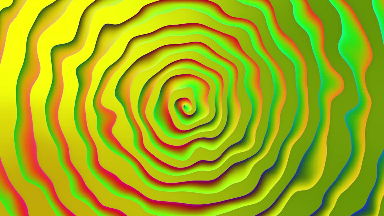 在嬉皮士风格的彩色背景上旋转催眠螺旋视频下载