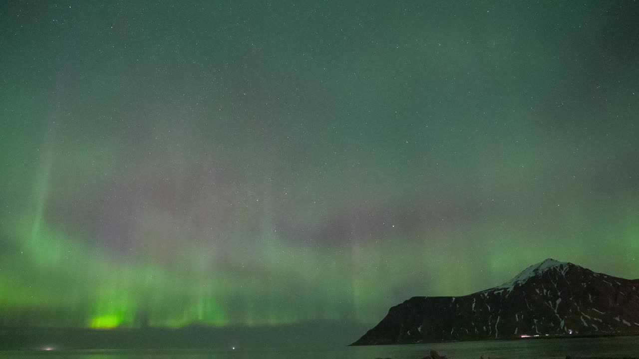挪威罗弗敦岛的极光视频下载