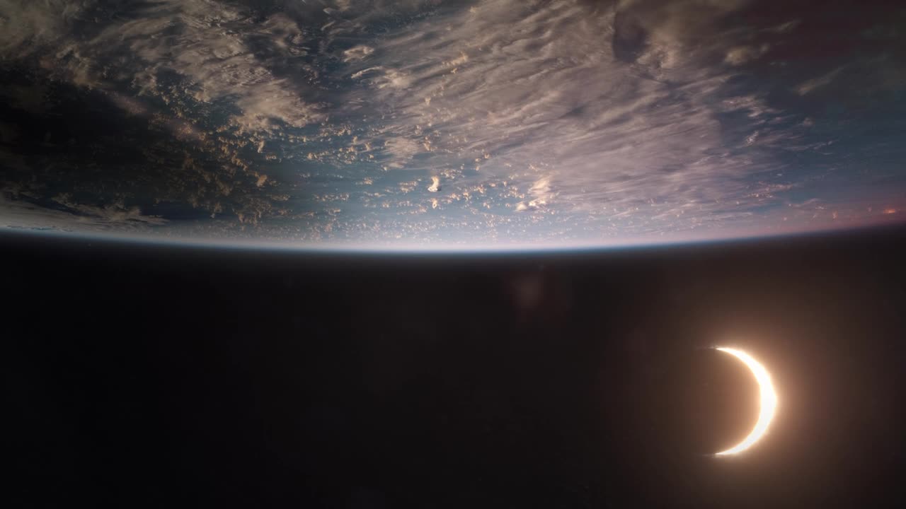 从地球轨道观看日食视频下载