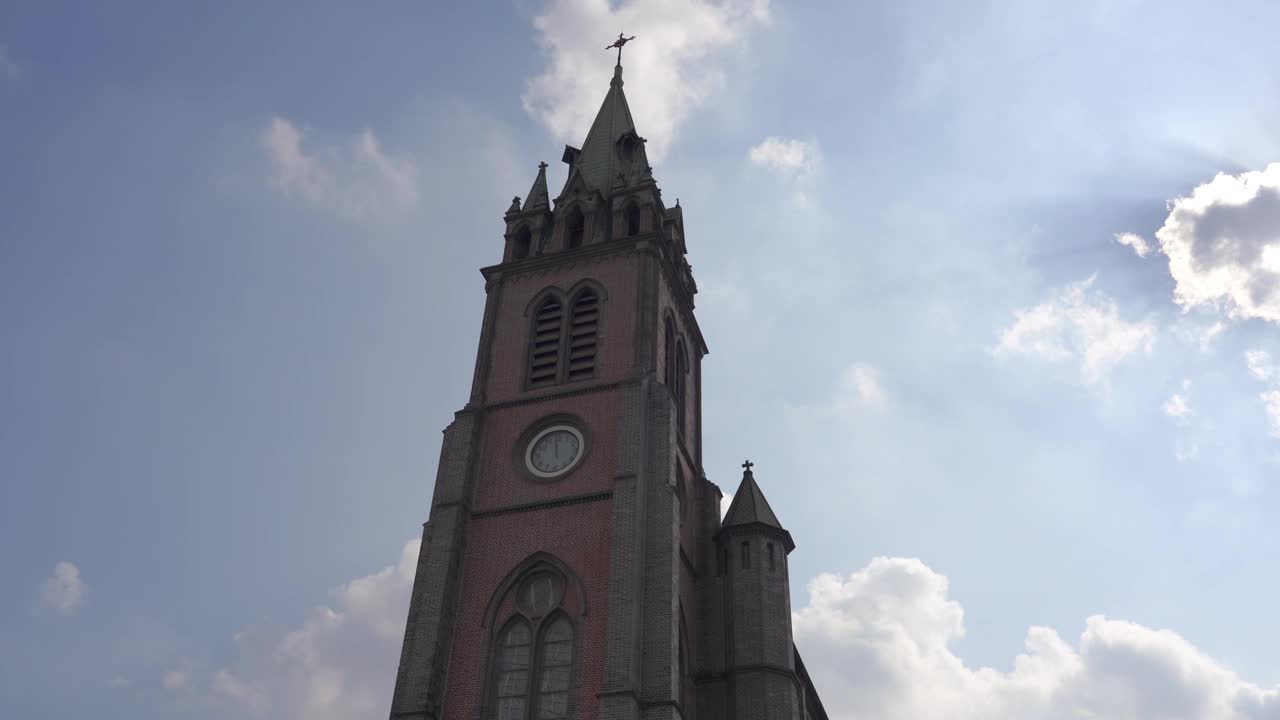 韩国首尔明洞天主教堂视频下载