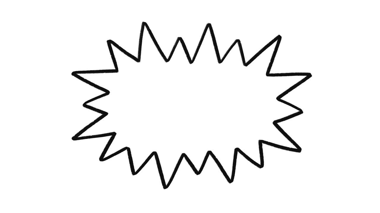 爆炸气泡涂鸦大纲，可循环手绘线动画在一个白色的背景视频下载