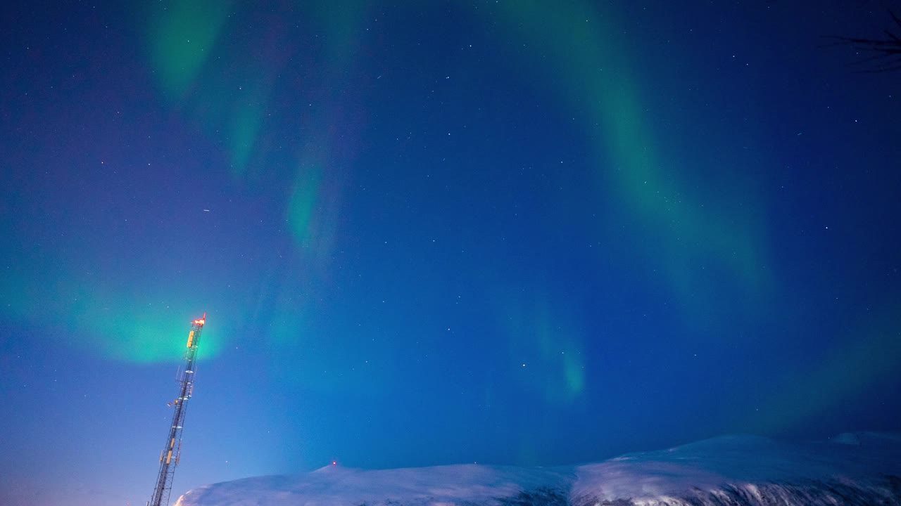 挪威罗弗敦和特罗姆瑟岛的极光视频下载