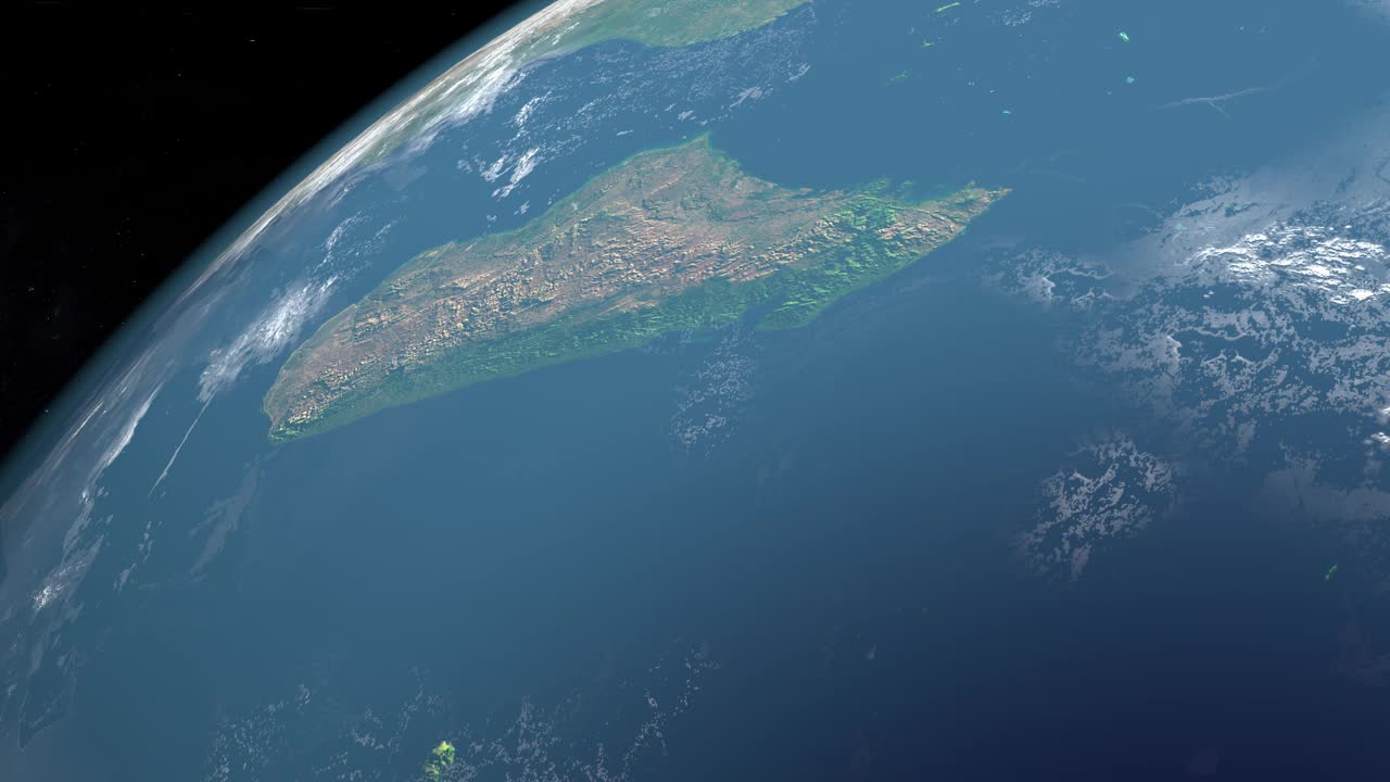 非洲马达加斯加岛鸟瞰图。太空鸟瞰图视频下载