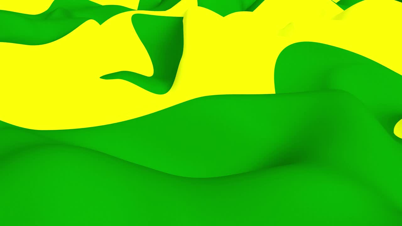 充满活力的绿色和黄色波浪在一个无缝的抽象设计视频下载