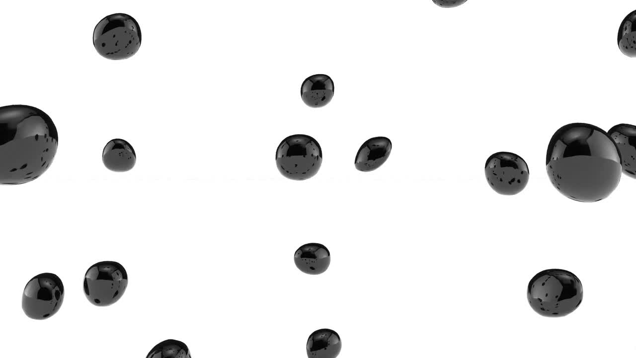 动态3d渲染光滑的黑色流体结构隔离在白色视频下载
