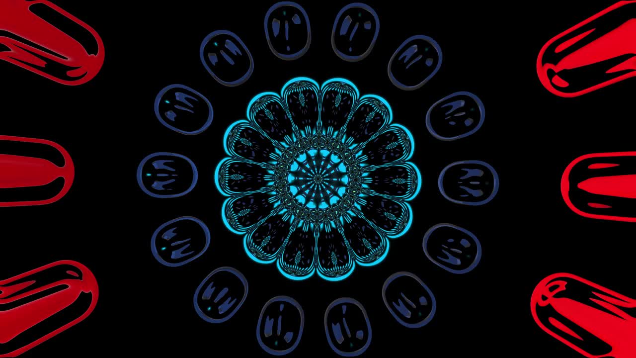 旋转催眠彩色螺旋在黑色的背景视频素材