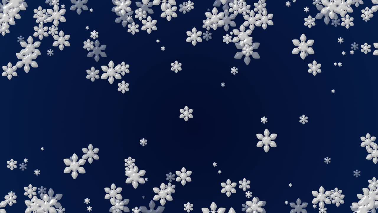 抽象的运动背景与雪花在白色的蓝色视频下载