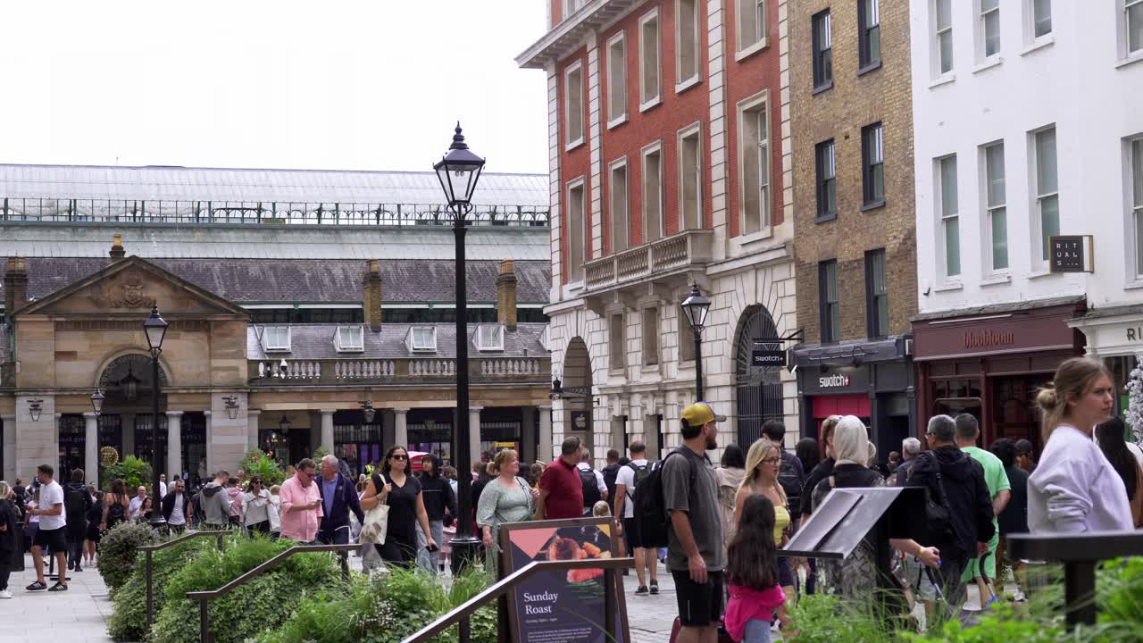 伦敦詹姆斯街和考文特花园市场大楼视频下载