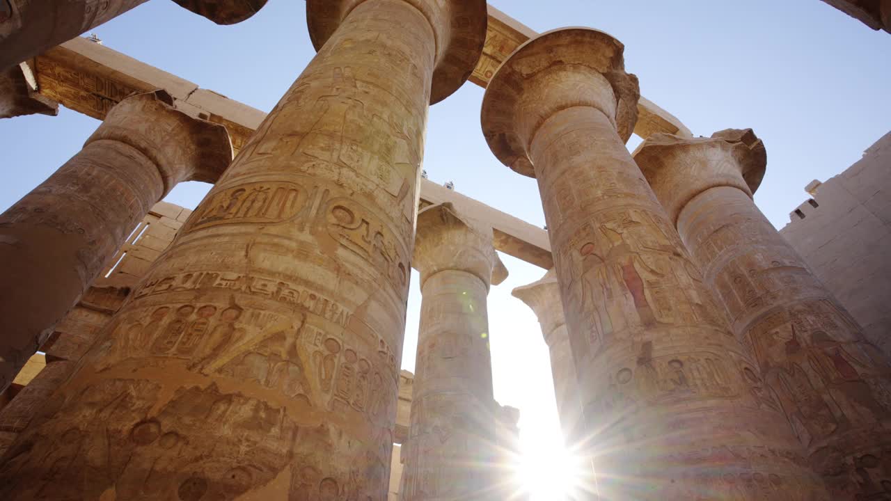 探索卡纳克古神庙在埃及。视频下载