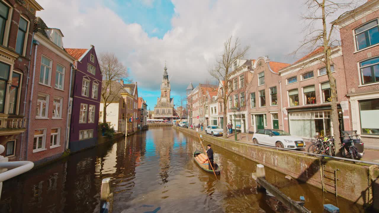 荷兰美丽的阿尔克马尔市，春天视频下载