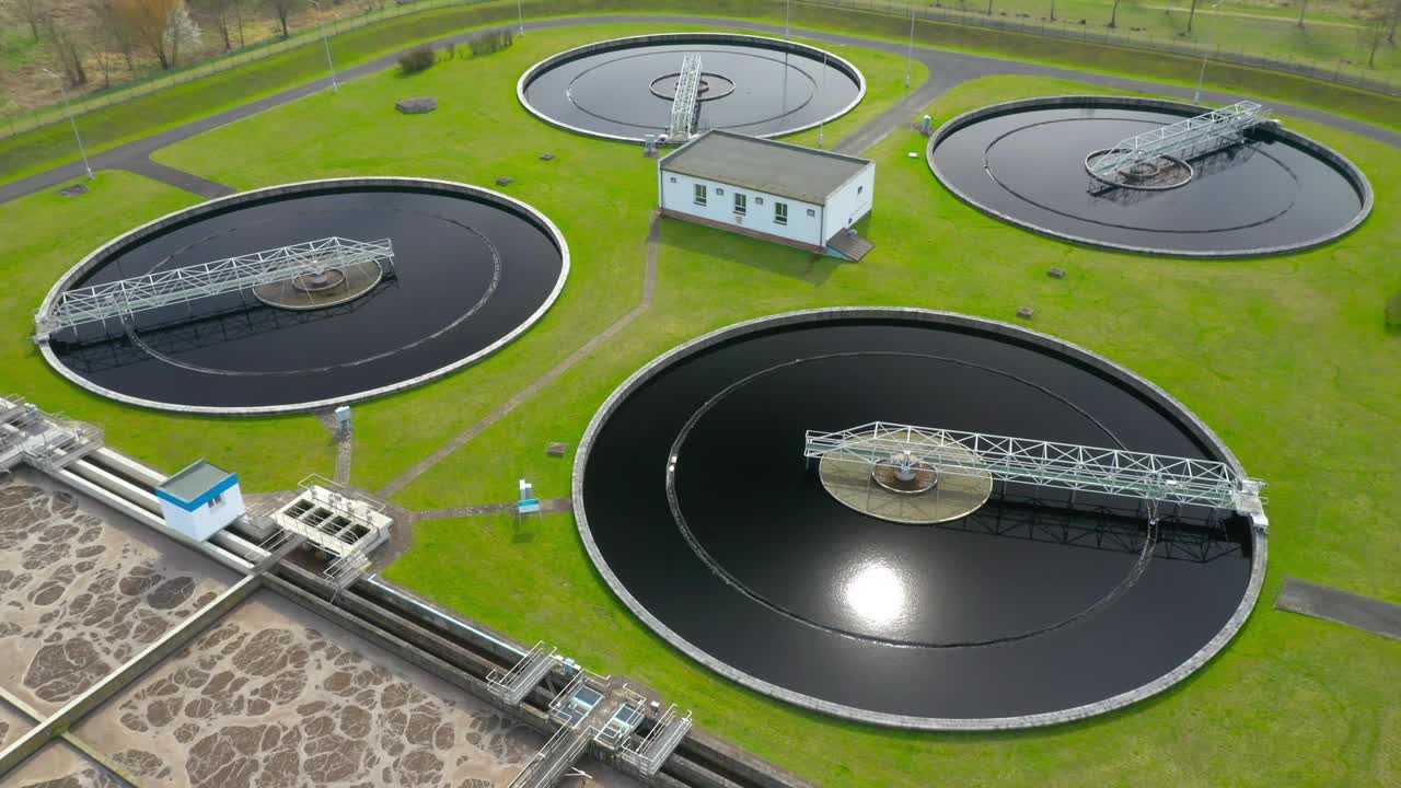 污水处理厂。视频下载
