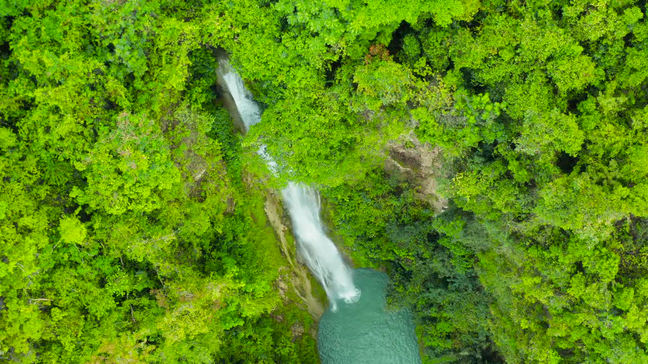 美丽的热带瀑布菲律宾宿务视频下载