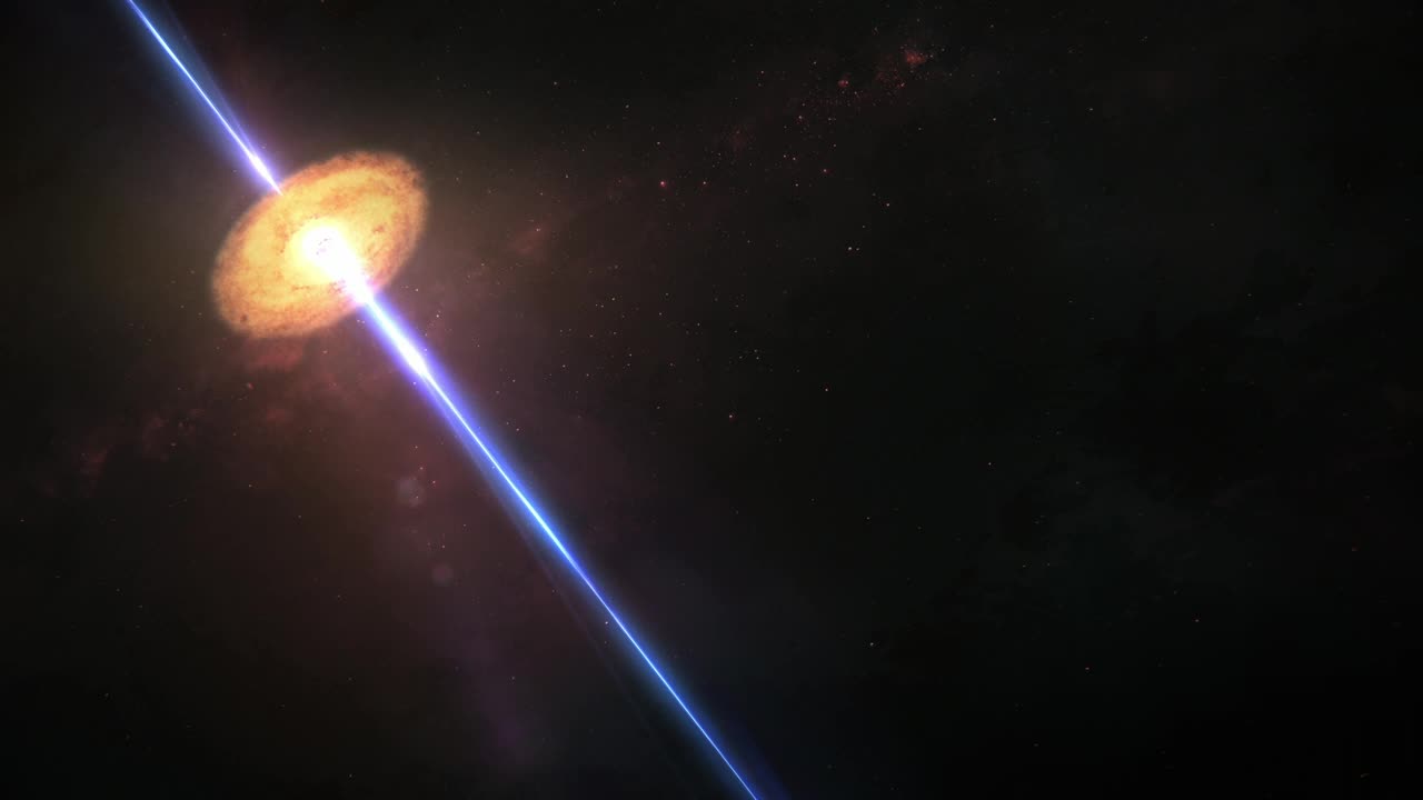一颗朝着超大质量黑洞前进的恒星，向太空中喷射能量视频下载