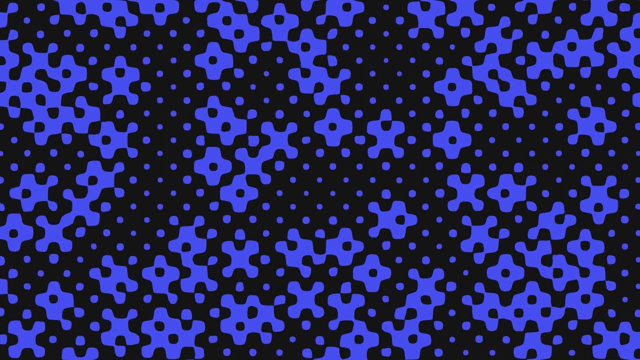 黑色和蓝色的抽象图案与圆圈和点在一个现代的极简主义设计视频素材