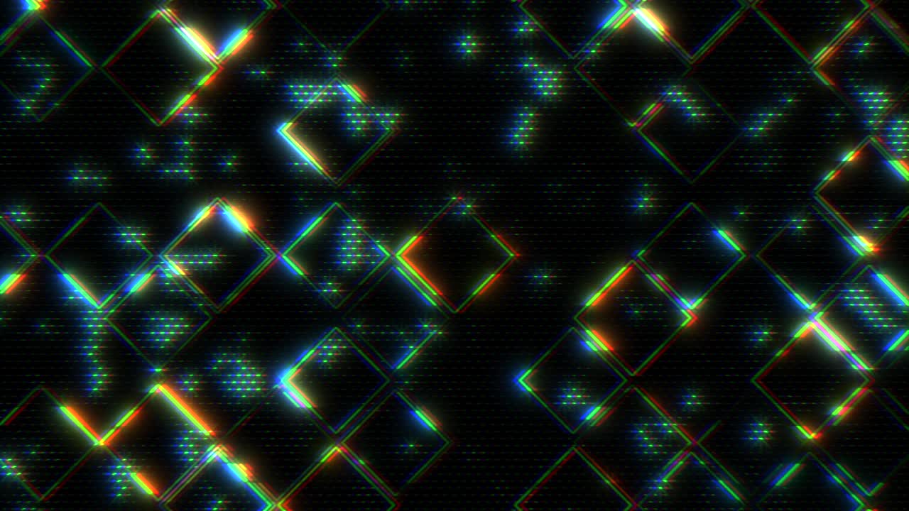 充满活力的钻石网格图案重叠的颜色视频素材