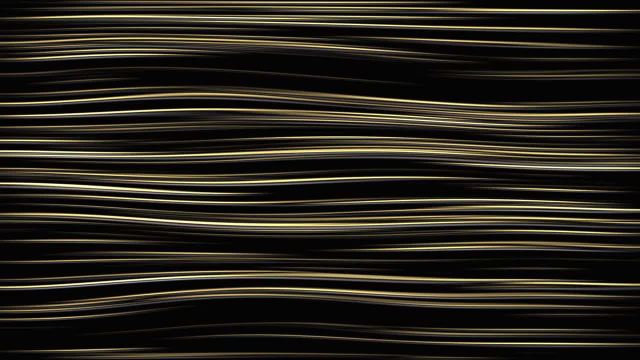抽象的运动背景与波浪线在金色视频下载