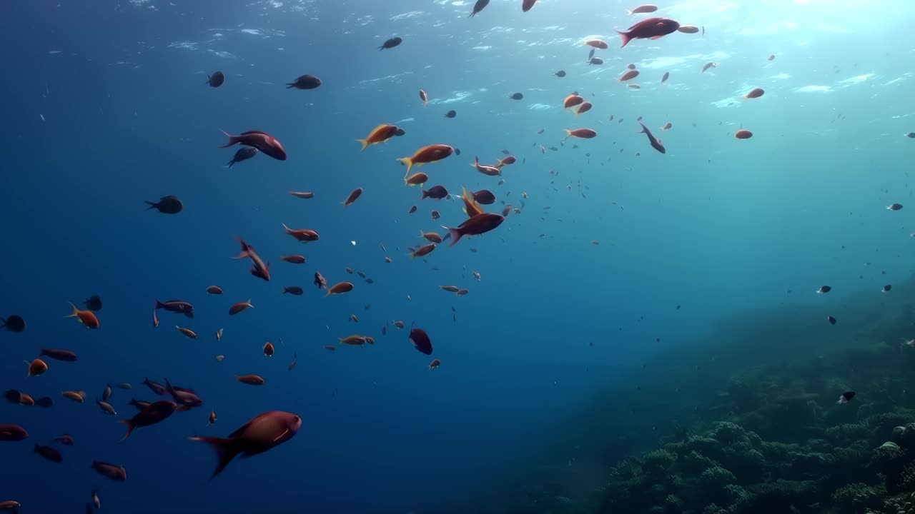 一群在海里游泳的鱼视频下载