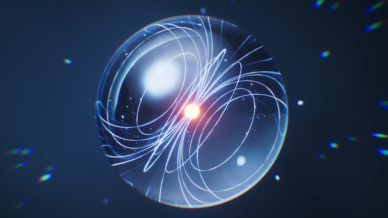 物理量子和科学背景，3d渲染。视频下载