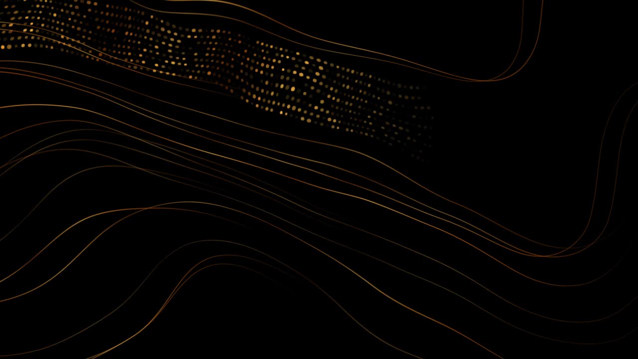 金色弯曲的波浪线抽象技术未来的运动背景视频下载
