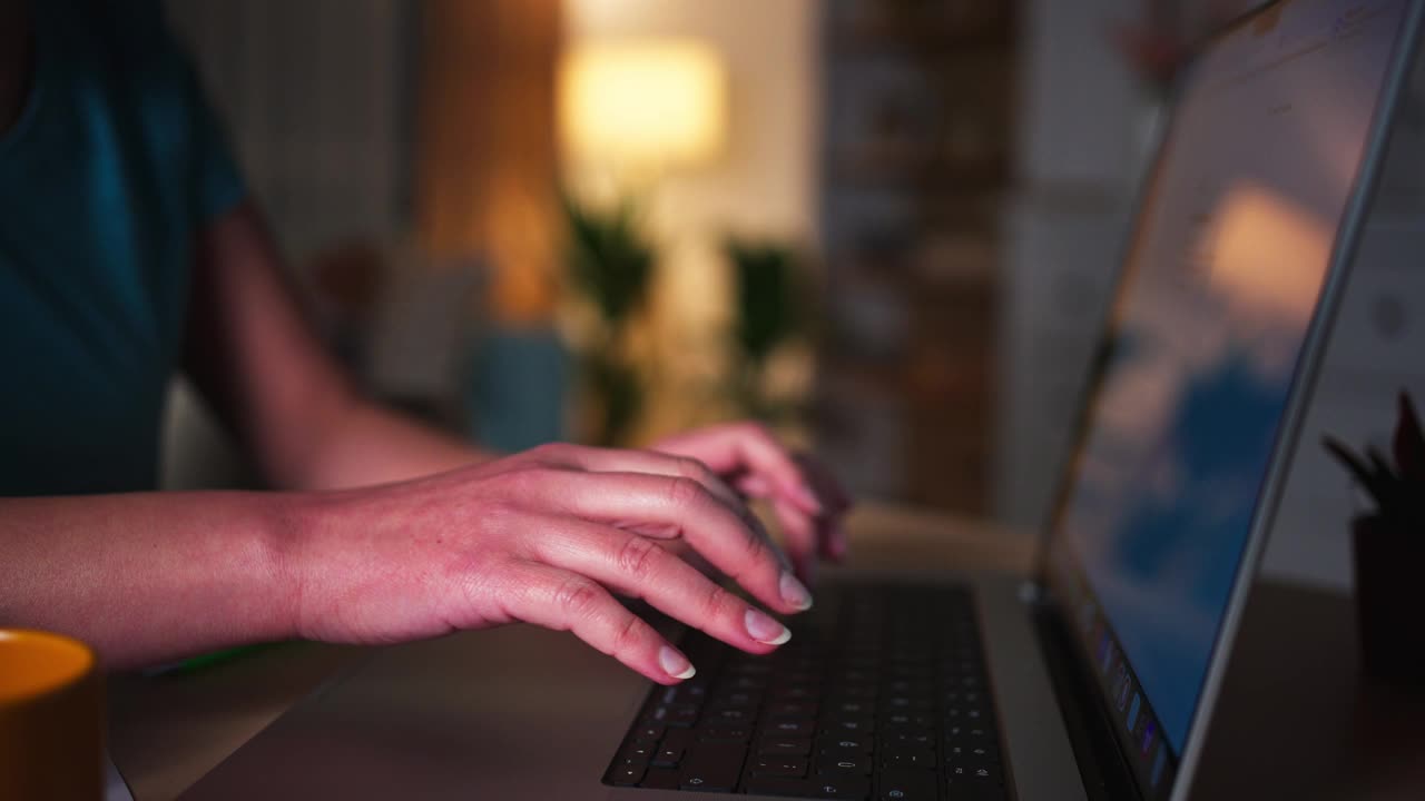 女人在键盘上打字视频下载