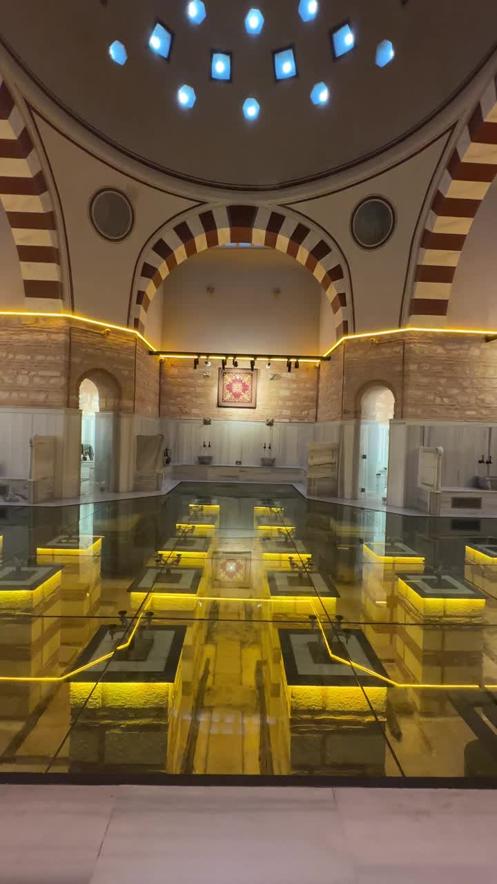 土耳其浴室内部，奥斯曼风格视频下载